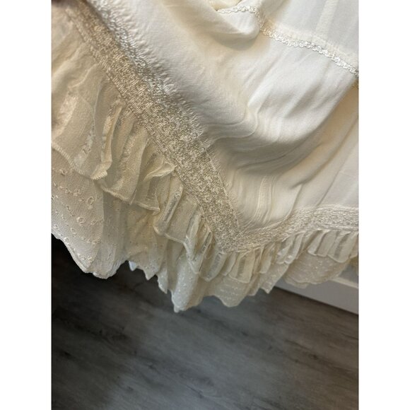 Cute Options Dress Womens L Ivory Short Sleeve Lace Boho Romantic Cottagecore - Picture 5 of 5